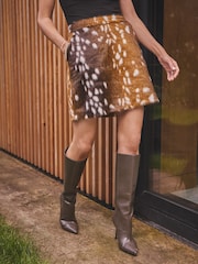 Love & Roses Faux Ponyskin Mini Skirt - Bild 3 von 4