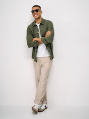 Crew Clothing Company Green Long-Sleeve Linen Shirt - Image 3 of 5