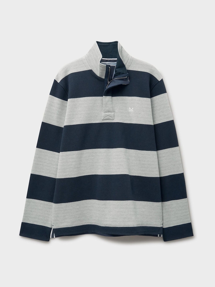 Crew Clothing Grey Piqué Padstow Sweatshirt - Image 5 of 5