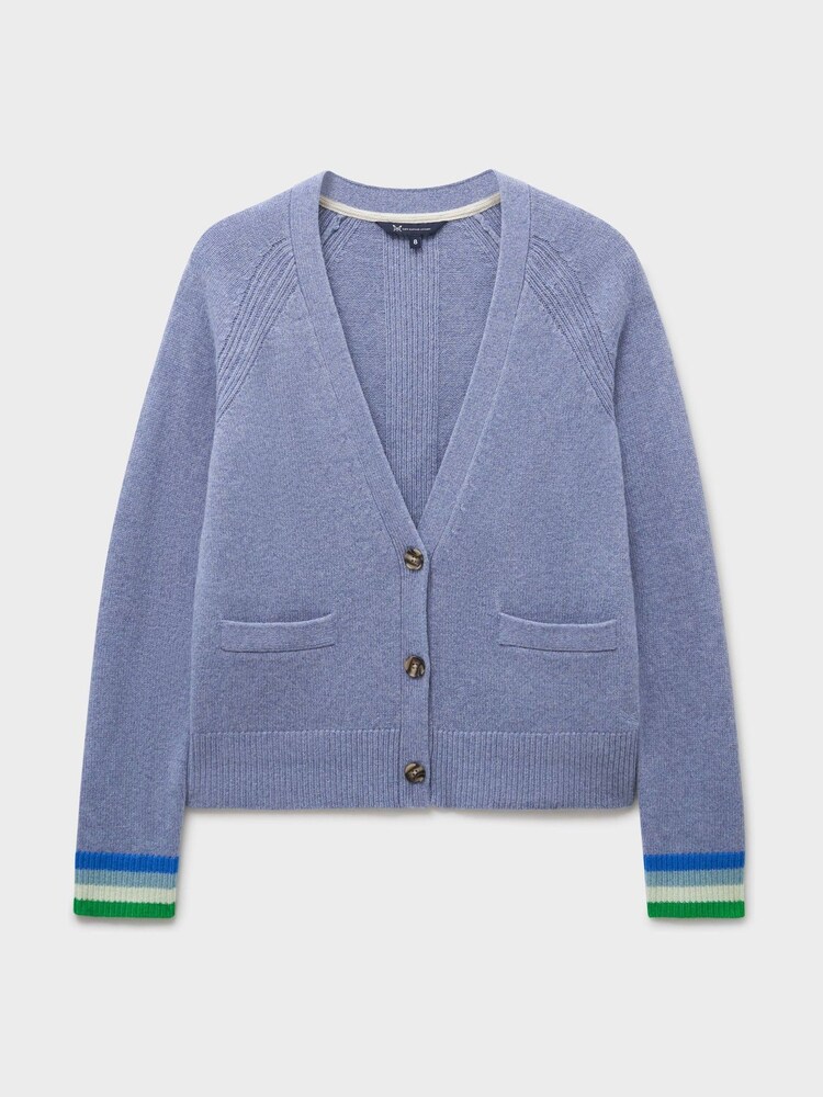 Crew Clothing Light Blue Harmony Relaxed V-Neck Cardigan - Image 5 of 5