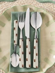 16 Piece Natural Hamish The Highland Cow Ceramic Handle Cutlery Set - Image 1 of 1