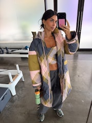 Never Fully Dressed Check Tartan Shower Resistant Long Line Padded Coat - Image 1 of 4