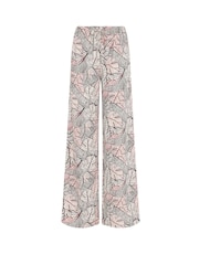 Long Tall Sally Natural Palm Print Wide Leg Trousers - Image 5 of 5