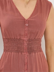 Long Tall Sally Brown Shirred Waist Maxi Dress - Image 4 of 5