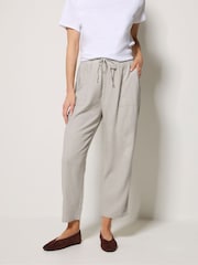 M&Co Natural Linen Blend Cropped Trousers - Image 1 of 5