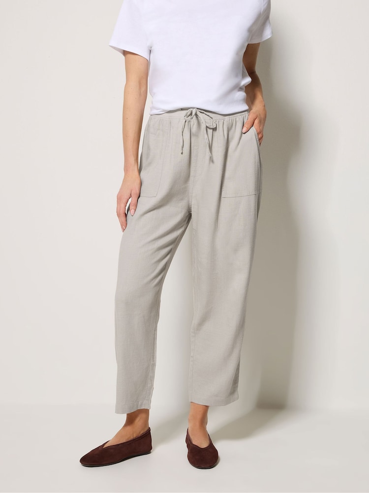 M&Co Natural Linen Blend Cropped Trousers - Image 1 of 5 M&Co Natural Linen Blend Cropped Trousers - Image 1 of 5