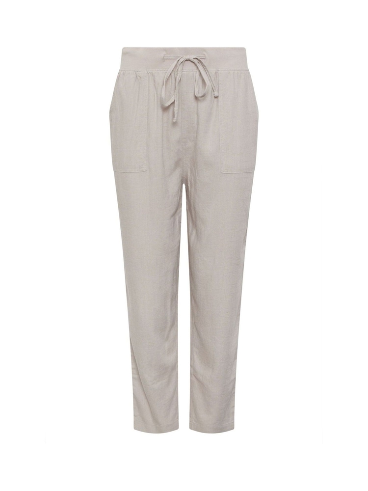 M&Co Natural Linen Blend Cropped Trousers - Image 5 of 5 M&Co Natural Linen Blend Cropped Trousers - Image 5 of 5