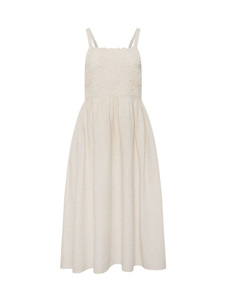 M&Co Natural Petite Linen Blend Cornelli Dress - Image 5 of 5
