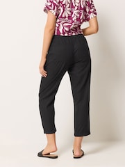 M&Co Black Linen Blend Cropped Trousers - Image 3 of 5