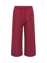 M&Co Red Petite Linen Blend Culottes - Image 2 of 2