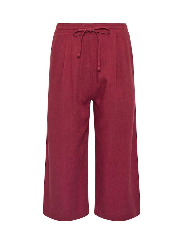 M&Co Red Petite Linen Blend Culottes - Image 2 of 2