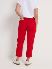 M&Co Red Linen Blend Cropped Trousers - Image 3 of 4