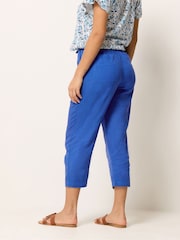 M&Co Blue Linen Blend Cropped Trousers - Image 3 of 5