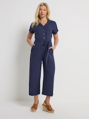 M&Co Tie Waist Linen Blend Jumpsuit - Image 1 of 1