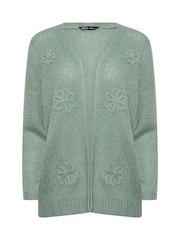 M&Co Green Petite Floral Embroidered Cardigan - Image 5 of 5