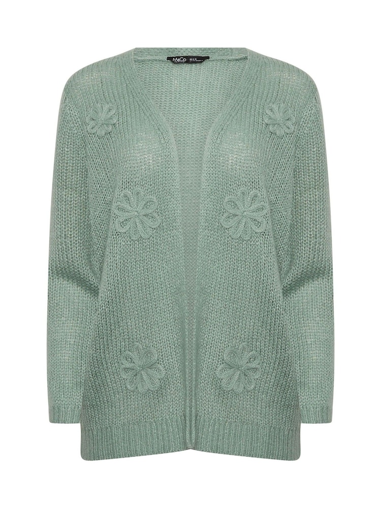 M&Co Green Petite Floral Embroidered Cardigan - Image 5 of 5
