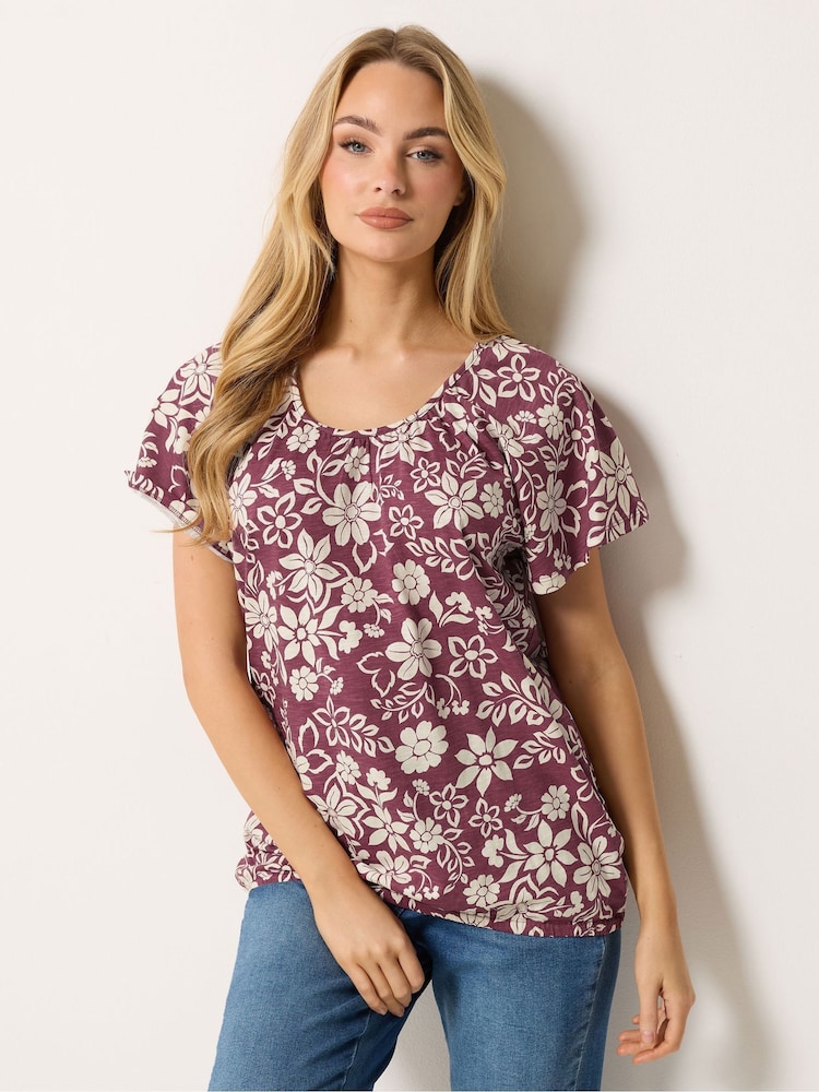 أحمر - M&Co Cotton Scoop Neck Top - صورة 1 من 5