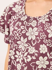 أحمر - M&Co Cotton Scoop Neck Top - صورة 4 من 5