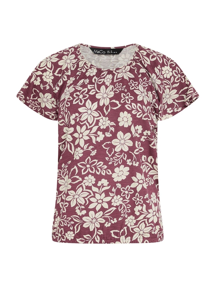 أحمر - M&Co Cotton Scoop Neck Top - صورة 5 من 5