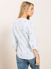 M&Co Blue Embroidered Stripe Shirt - Image 3 of 4