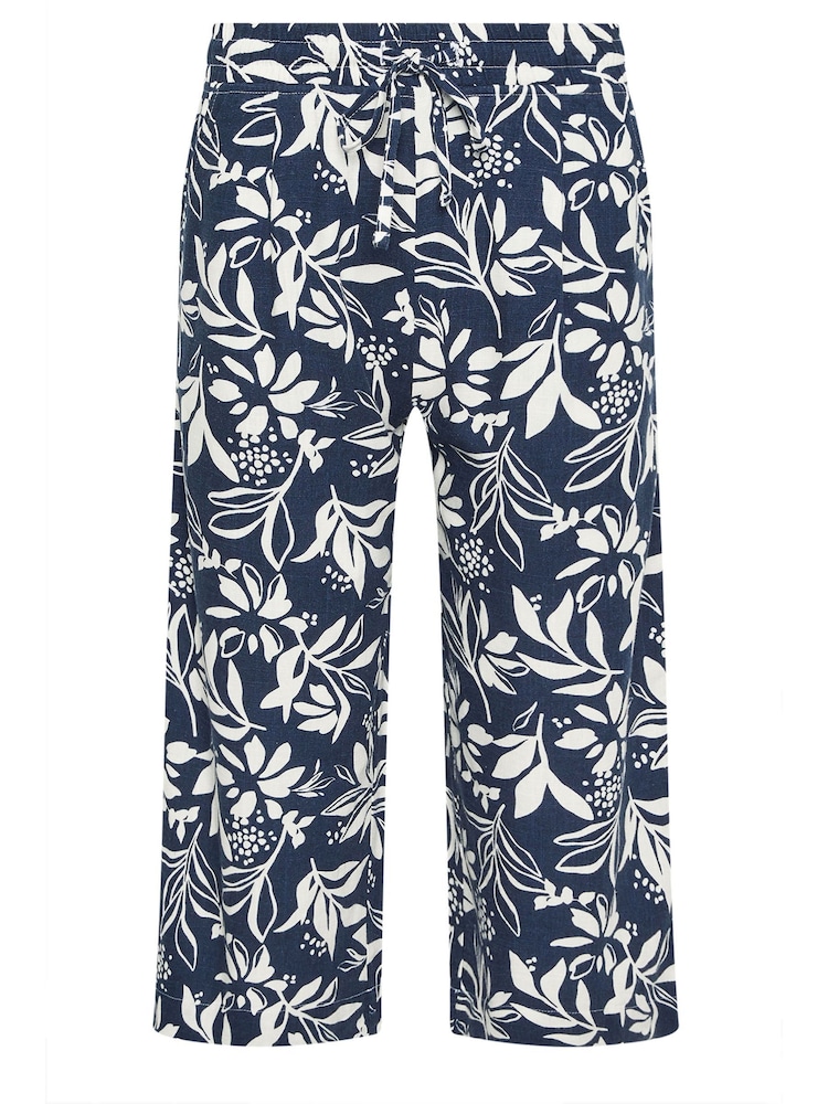 M&Co Blue Petite Linen Blend Culottes - Image 3 of 3