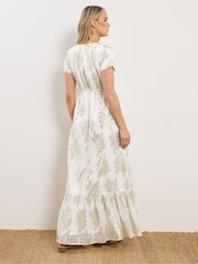 Long Tall Sally White Paisley Metallic Sheer Maxi Dress - Image 3 of 5