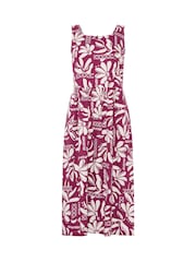 M&Co Purple Fit & Flare Linen Blend Dress - Image 5 of 5