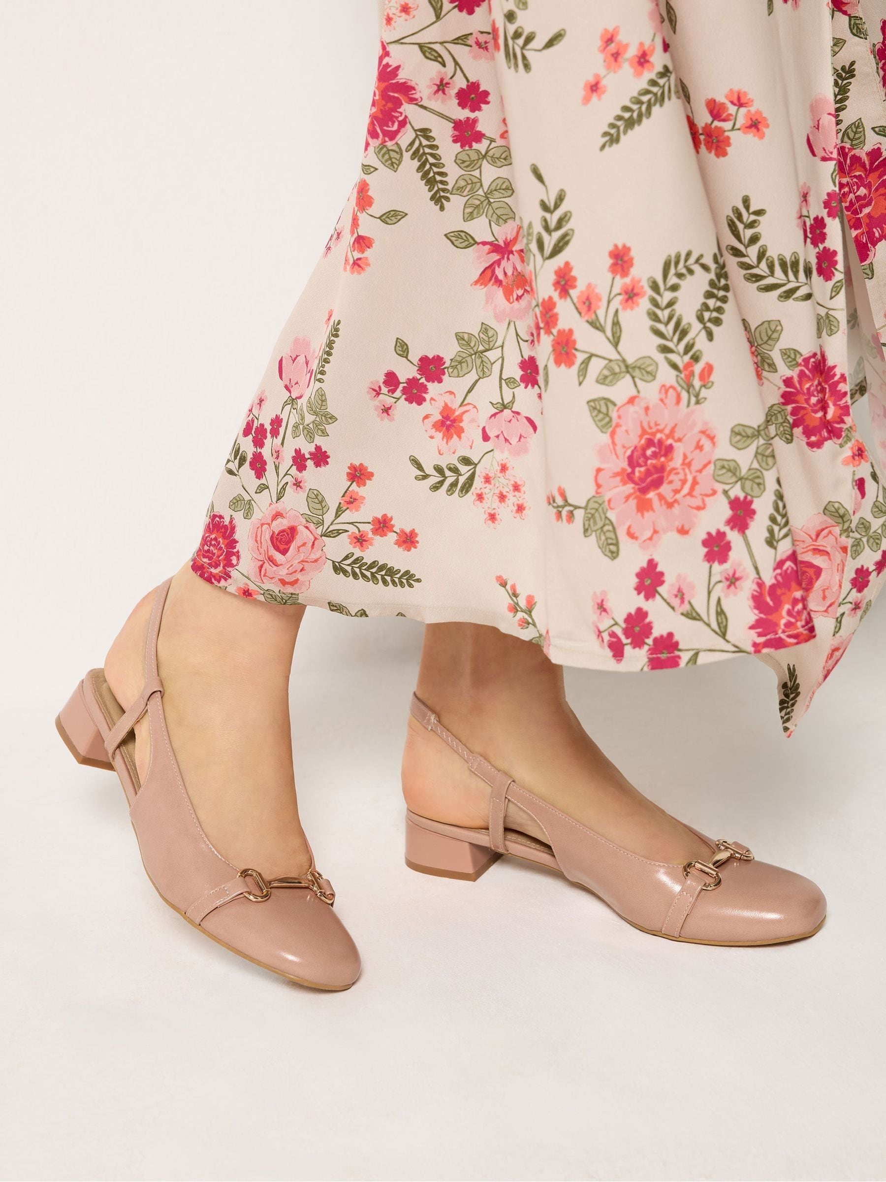 Long Tall Sally Women's Natural Snaffle Slingback Heels - Image 1