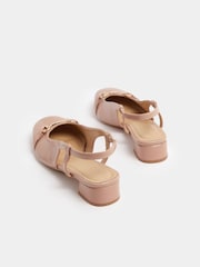 Long Tall Sally Natural Snaffle Slingback Heels - Image 4 of 5