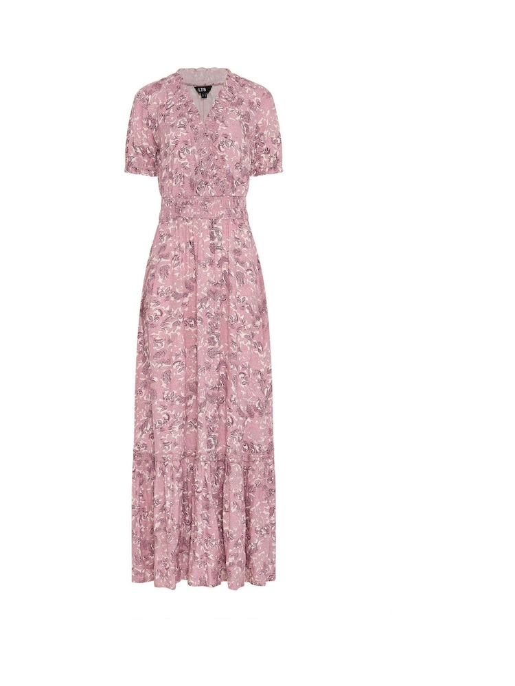Long Tall Sally Pink Floral Shirred Maxi Dress - Image 5 of 5