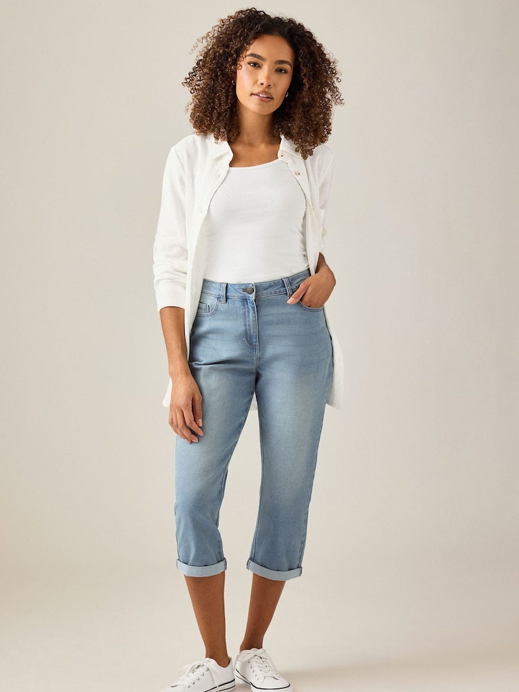 M&Co Blue Cropped Jeans - Image 1 of 4