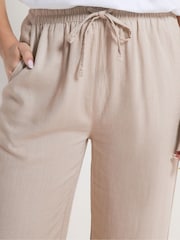 M&Co Wide Leg Linen Blend Trousers - תמונה 4 מתוך 4