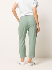 M&Co Green Petite Linen Blend Cropped Trousers - Image 2 of 5