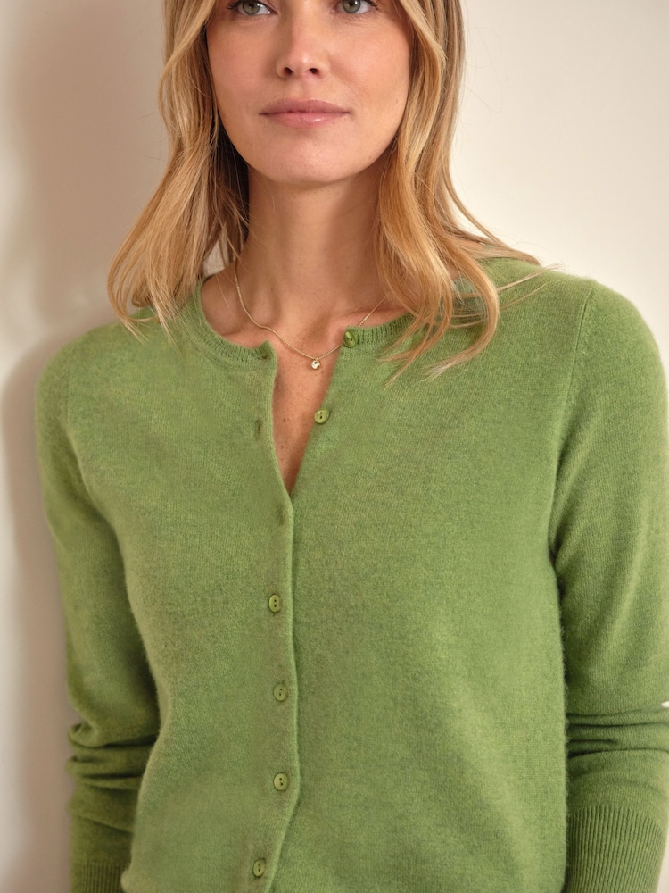 Pure Collection Cashmere Crew Neck Long Sleeve Cardigan - Image 3 of 3