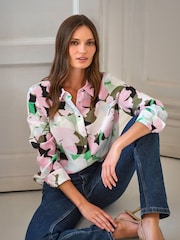 Layered Floral - Pure Collection Washed Silk Loose Fit Shirt - Bild 1 von 3