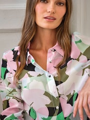 Layered Floral - Pure Collection Washed Silk Loose Fit Shirt - Bild 3 von 3