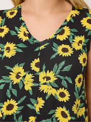 Yours Curve Black Pleated Front Vest Top - Image 4 of 5