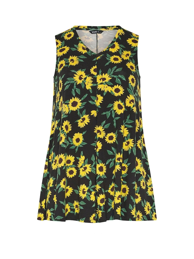 Yours Curve Black Pleated Front Vest Top - Image 5 of 5