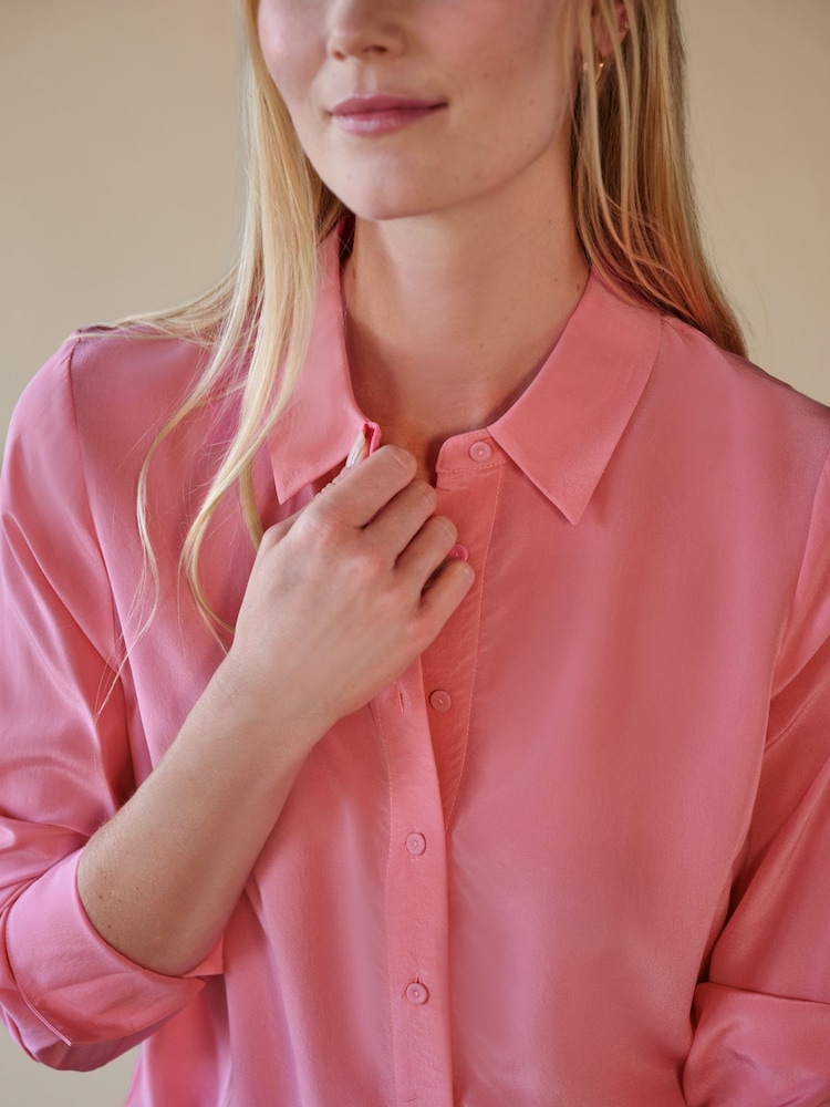 Pink Soda - Pure Collection Washed Silk Loose Fit Shirt - Bild 3 von 3