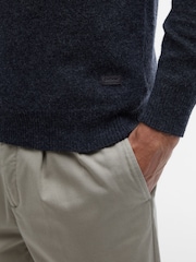 Barbour® Charcoal Grey Essential Crew Neck Patch Jumper - Image 4 of 7