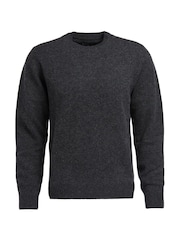 Barbour® Charcoal Grey Essential Crew Neck Patch Jumper - Image 7 of 7