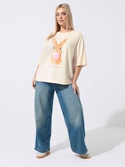 Yours Curve Limited 'Popping Into Spring' Bunny Graphic T-Shirt - Bild 2 von 5