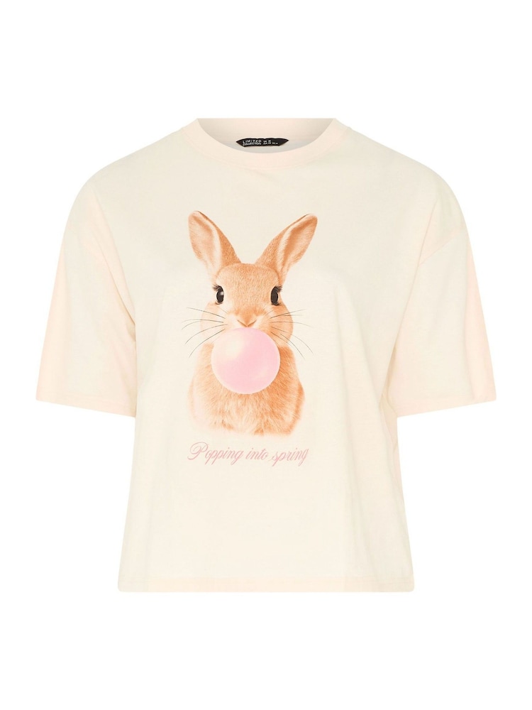 Yours Curve Limited 'Popping Into Spring' Bunny Graphic T-Shirt - Bild 5 von 5