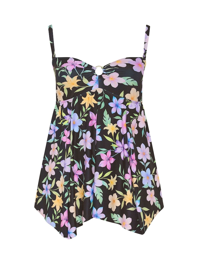 Yours Curve Black Ground Bandeau Swimdress - Image 6 of 6