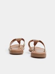 Yours Curve Gold Extra Wide Fit EEE Faux Leather Plaited Sandals - Image 3 of 4