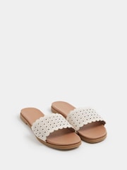 Yours Curve White Wide Fit EEE Cut Out Mule Sandals - Image 4 of 5