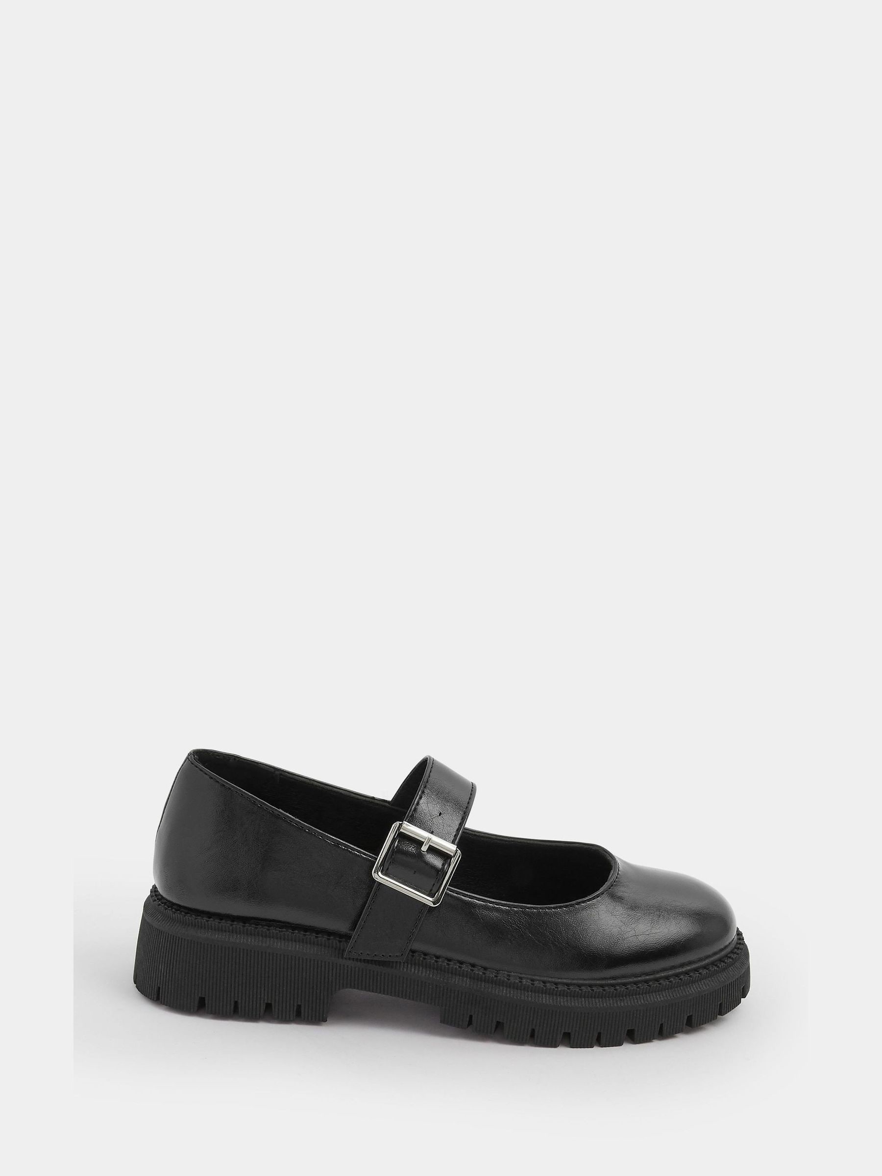 Buy Yours Curve Black Extra Wide Fit Chunky Mary Janes Shoes from