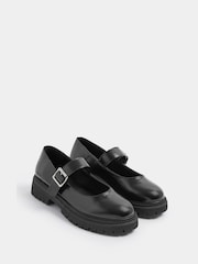Yours Curve Black Extra Wide Fit Chunky Mary Janes Shoes - Image 4 of 5