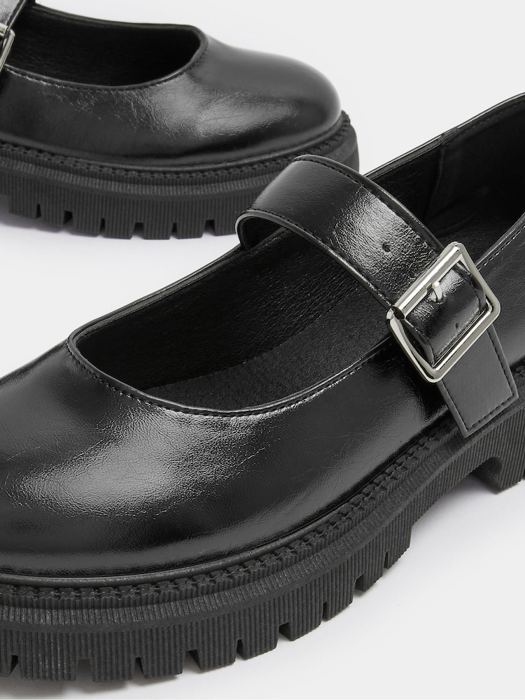 Yours Curve Black Extra Wide Fit Chunky Mary Janes Shoes - Image 5 of 5