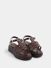 Yours Curve Brown Extra Wide Fit Platform Gladiator Sandals - Image 3 of 5